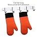 XQQ Silicone Oven Mitts for Cooking, Baking & BBQ, Heat-Resistant Pot Holder, Long Glove With Cotton Lining, 1 Pair ( Set of 2 )Orange Color