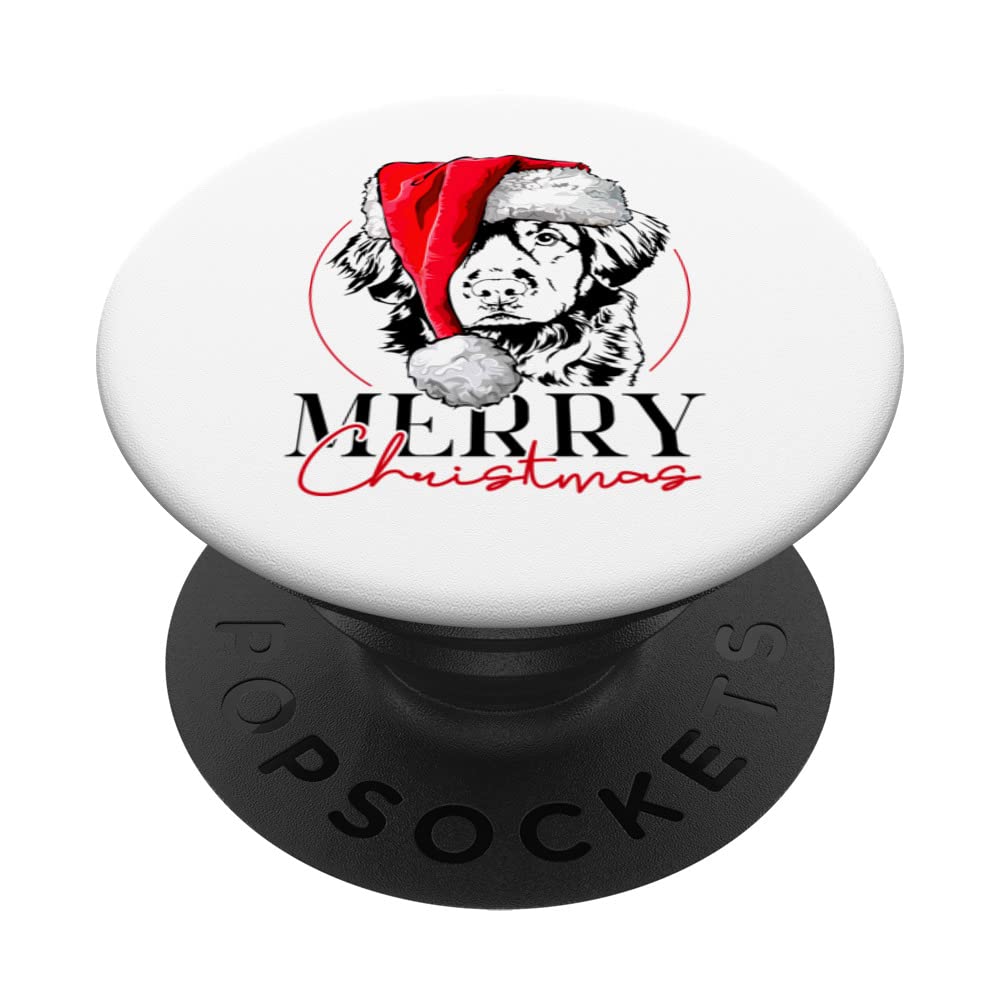 Santa Nova Scotia Duck Tolling Retriever Merry Christmas dog PopSockets Swappable PopGrip