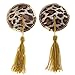 Ayliss Womens Round Leopard Gilt-edged Tassel Pasties Breast Petals