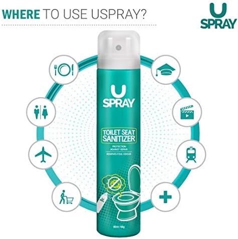 USPRAY Toilet Seat Sanitizer Spray Travel Size - 50 ml - Free 3D Key Ring