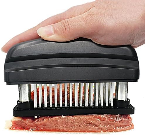 SUNUNICO Meat Tenderizer - Professional Quality Kitchen Tool with 48 Ultra Sharp Stainless Steel Blades and Cleaning Brush. Tenderizer Needles for Steak, Pork, Chicken and Fish