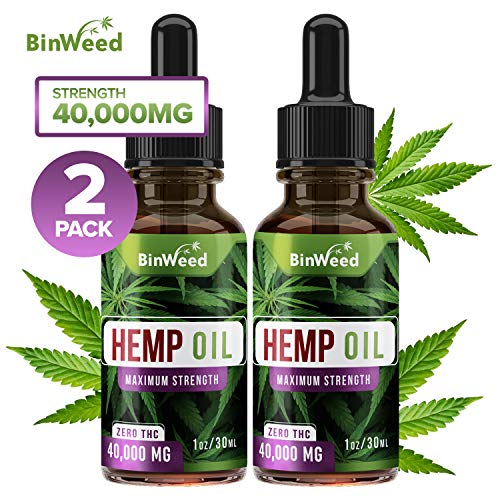 (2 Pack) Hemp Oil Extract 80,000MG for Pain & Stress Relief, Grown & Made in USA, Relieves Insomnia, Anxiety, Omega 3, 6, 9 for Better Skin, Nails & Hair