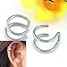 Jovivi Men's Surgical Steel Non- Pierced Clip On Earrings Fake Ear Cartilage Cuff Ear Ring, 1pair