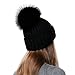 Winter Beanie Hats for Women Real Fur Pom Pom Slouchy Beanies Bobble Ski Cap