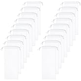 HARFINGTON 18pcs Umbrella Bags 14.6"x5.9" Wet Umbrella Sleeve Cover Reusable Folding Umbrella Storage Bag with Drawstring for Folding Travel Umbrellas, White