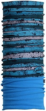Kalily Thermal Polartech Classic Fleece Neck Gaiter - Multifunctional Neck Warmer, Ear Warmer, Headband, Face Mask &amp; Beanie - Constructed with Performance Comfort Fleece &amp; Microfiber (Blue Stripe)