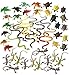 48 Piece Frogs, Turtles, Snakes and Lizards Toy Animal Figures Bundle