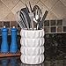 Beautiful Hand Crafted Ceramic Utensil Holder - Gorgeous Glossy White - Utensil Crock - Kitchen Caddy Organizer - Kitchen Tool Holder - Designer Crock For Spoons & Spatulas - 7 x 5 inch