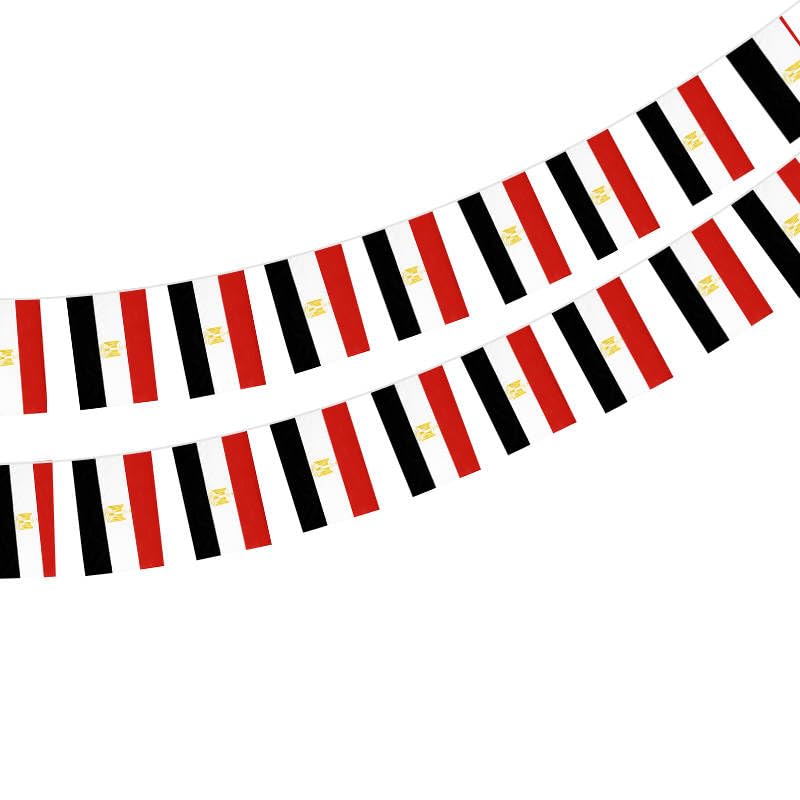 Egypt Flag 40pcs Egypt Flag Egypt Garland 11.4M Egypt Bunting National Flag 14x21cm for Bar Decorations