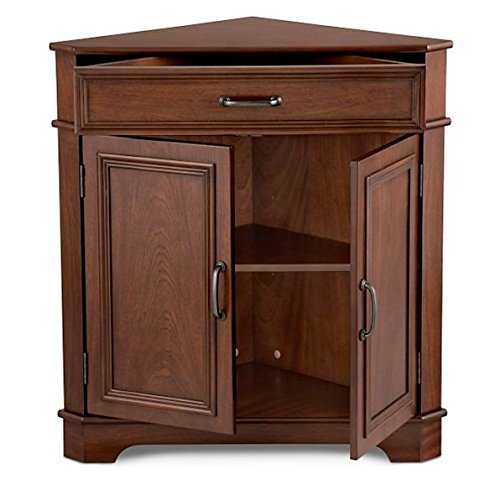 Dark Brown Walnut Finish Corner Storage Cabinet Buffet Sideboard Bathroom Storage Cupboard Furniture