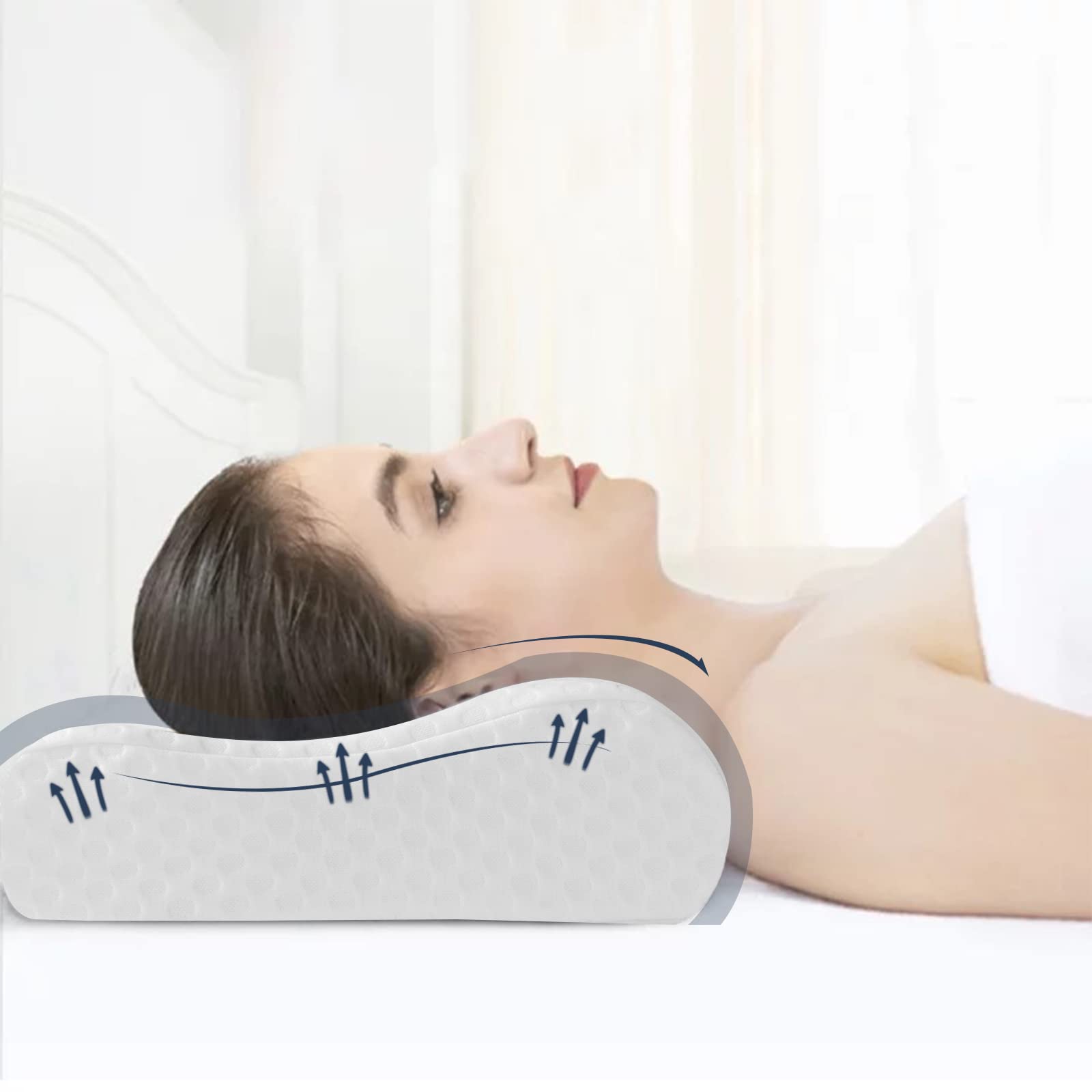Good Nite Memory Foam Pillow Neck Pillows Orthopaedic Cervical Pillow Ergonomic Soft Deep Sleep Pillow for Side Sleepers and Back Sleepers