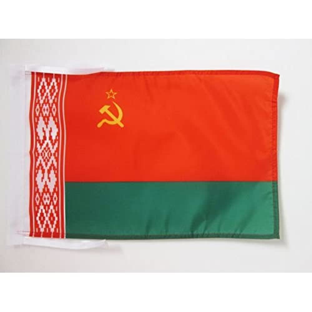 AZ FLAG - Byelorussian Soviet Socialist Republic Flag - 18'' x 12'' - 100% Polyester Byelorussia SSR Small Banner with Two Cords - Fade Resistant - Vivid Colors - 18x12 in - 45x30 Cm — image 1