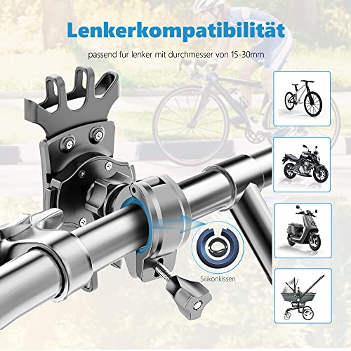 Aunsuy Handyhalterung Fahrrad, Universal Handyhalterung Motorrad 360°Drehbare Anti-Vibration Handyhalter Fahrrad für iPhone 13 Pro Max/12/11/X/XR/XS MAX, Samsung Galaxy S20 für 4,0-6,8 Zoll Handys