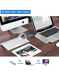 USB C Hub for MacBook Pro, 8 in 1 USB C Hub with 5K mDP, 1 x 3.1 USB-C Type  1 USB 3.1 and  2.0, 1 Micro SD SD Card Reader with SSD Expansion Slot. Adapter for MacBook Pro 13” and 15” 2016-2019