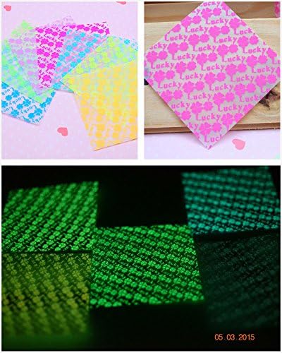 New Paper 2 Pack (20 sheets) Glow in Dark Origami Crane four-leaf flower Craft Paper set02