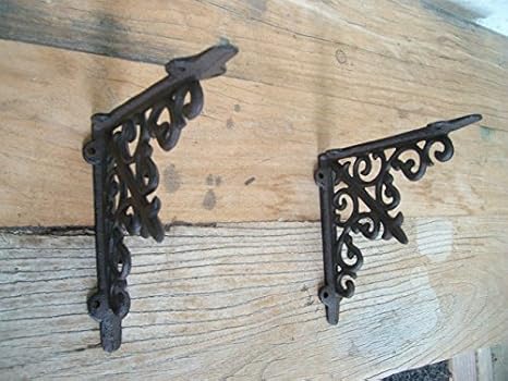 Regalwinkel, 2er-Set, Regalträger, Wandkonsolen, Wandregal, Gusseisen