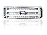 Ford Chrome 05-07 Super Duty/Excursion Grille Fits 99-04 Including XL, XLT, Limited, Eddie Bauer - Brand New Parts with Factory Clips & Screws- Direct Replacement Modified Grille Kit 1999-2004