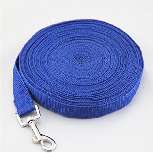 WZYuan 30ft Blue Nylon Pet Leash Training Lead (Blue)
