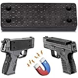 Gun Magnet, Magnetic Gun Mount Truck Accessories - 35 lb Concealed Carry Gun Holder for Holster, Car, Glock, Pistol, Handgun, Vehicle - Rubber Coated Small Magnets with Sticker & Cleaning Cloth