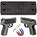 Gun Magnet, Magnetic Gun Mount Truck Accessories - 35 lb Concealed Carry Gun Holder for Holster, Car, Glock, Pistol, Handgun, Vehicle - Rubber Coated Small Magnets with Sticker & Cleaning Cloth