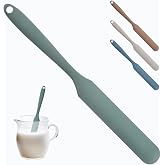 Ksheria Silicone Jar Spatula,Non-Stick Heat Resistant Kitchen Thin Spatula,Sourdough Stirring Stick,Jam Spreader for Peanut Butter,Cake Cream Butter Spatulas for Scraping Icing Bread Cream (Green)