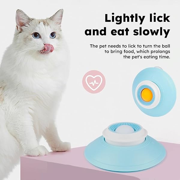 DOG CAT LICK SPHERE SLOW FEEDER FOR LIQUID FOOD & PEANUT BUTTER,INTERACTIVE LICKSPHERE FOR DOGS ANXIETY RELIEF,NON-SLIP LICKING BOWL ENRICHMENT TOYS TO HEALTHY DIET FOOD CONTAINER FOR DOG CATS,YELLOW