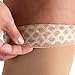 Truform 20-30 mmHg Compression Stockings for Women, Lace Trim Band, Thigh High Length, Closed Toe, Beige, Large