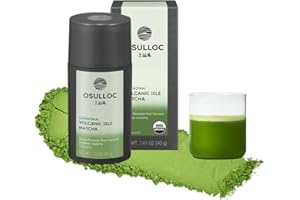 OSULLOC Volcanic Isle Matcha Powder, Ceremonial Grade Korean Matcha for lattes, Christmas gift idea, Green tea powder from Jeju island (1.41oz, 40g)
