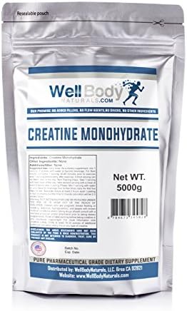 WellBodyNaturals Pure Micronized Creatine Monohydrate Powder ( 5000 grams )