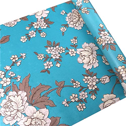 LIFAVOVY Retro Peony Peel and Stick Wallpaper Decorative Contact Paper Floral Removable Self Adhesive Shelf Liner Roll 17.7" x 393"