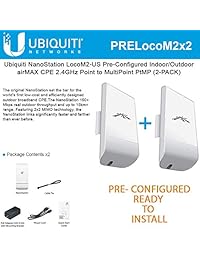 Ubiquiti LOCOM2 2 Pack preconfigurado Nanostation Loco M2 Airmax CPE 2.4 GHz