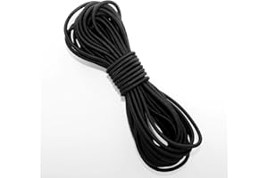 Elastic Cord,Round Elastic Band,10Yards 4mm Black Heavy Stretch String Rope for Sewing Crafts DIY and Camping Tie Down Strap