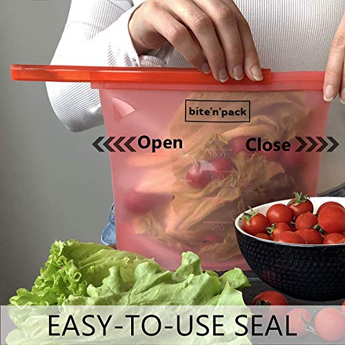 image for Save The Kitchen Reusable Silicone Food Storage Bag Set of 4 + 1 BONUS