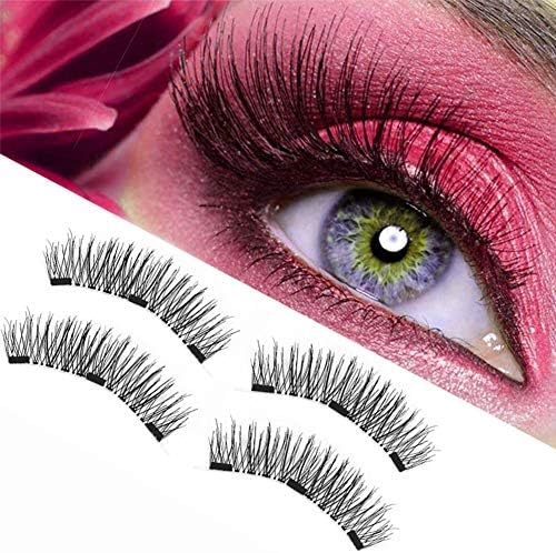 Magnetic eyelashes, magnet eyelashed, New upgraded triple magnetized eyelashes, 3D fiber lashes Natural look, No glue, easy to wear and Reusable (1pair with applicator)