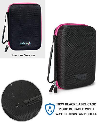 ColorIt Large Pencil Box Case Storage for Colored Pencils, Gel Pens, Markers, Brushes, Craft Supplies - [New Black Label] Semi-Hard EVA Carrying Pouch Case Only (Pink)