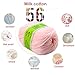 joylve Knitting Yarn Skein Baby Super Smooth Worsted Soft Natural Silk Wool Fiber Water Pink