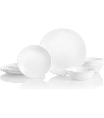 Juego De Vajilla Pomona De Portmeirion - 18 Piezas (6 Cuencos Sopa, 6 Platos Llano, 6 Platos Postre) - Motivos Frutas, Gres Blanco