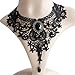 Eternity J. Elegant Vintage Black Lace Victorian Lolita Gothic Pendant Choker Necklace Earrings Set