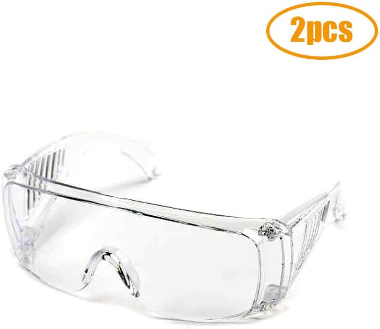 2pcs Anti-Fog Protective Goggles, SKYXD Crystal Clear Unisex Eyes Glasses Against Liquid Splash Dust Proof Wide Lens Safety Eyewear, Clear