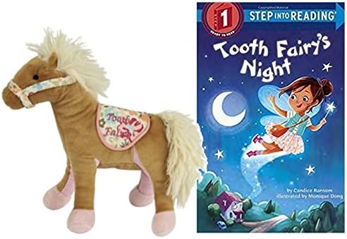 Nellie the Horse Tooth Fairy Stuffed Animal Pillow for Girls by Maison Chic with Tooth Fairy's Night Book Bundle Gift Set