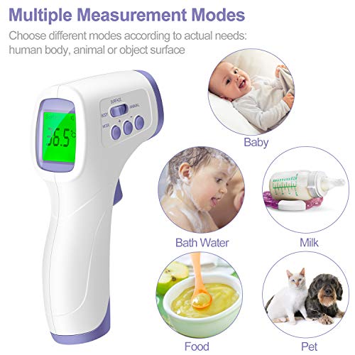 Infrared Forehead Thermometer, Quick and Accurate Digital Thermometer for Baby Adults Pet or Object Surface, Safe and Hygienic with FDA Approved - Thumbnail 2