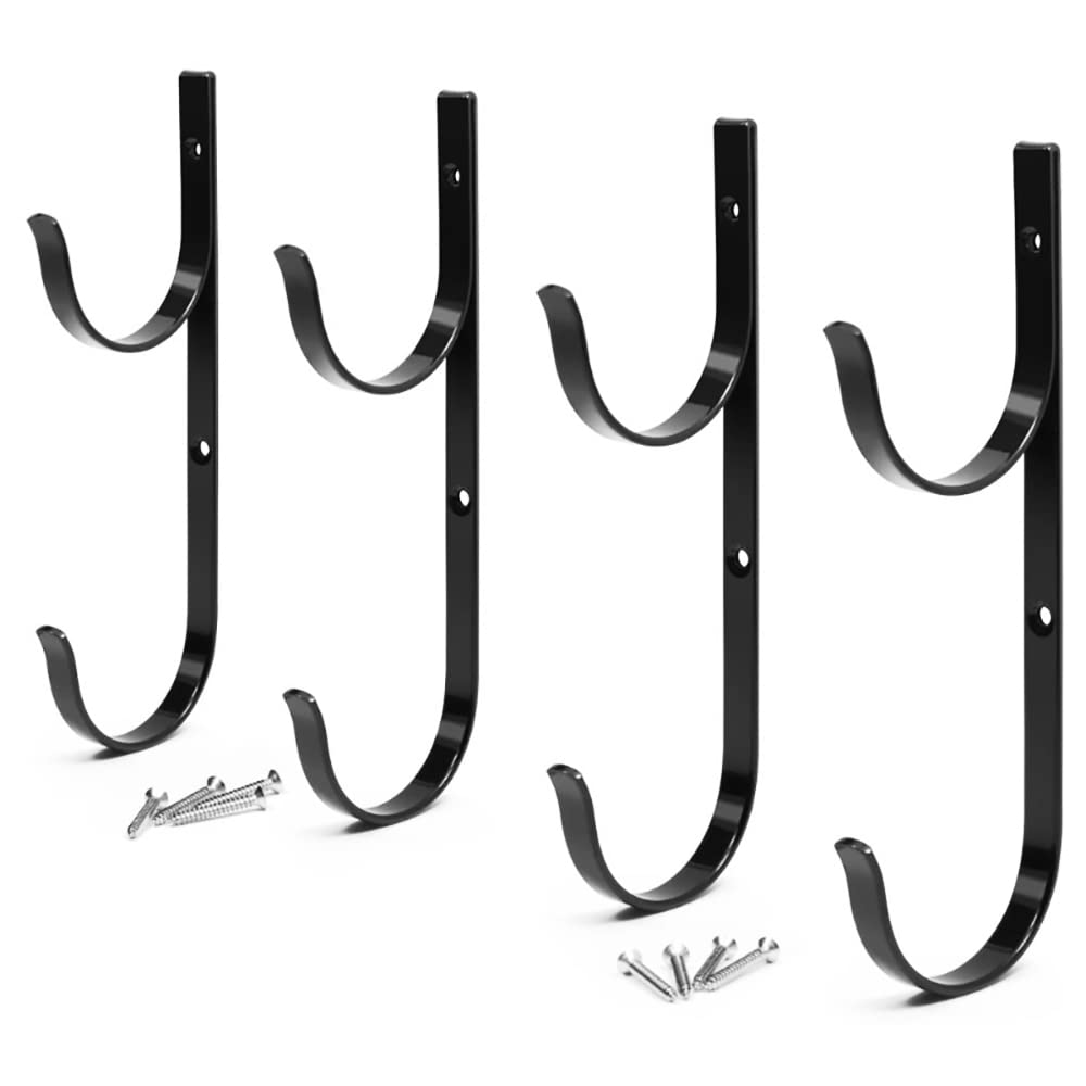 VOANZO 4Pcs Pool Pole Hanger Premium Aluminium Holder Set Hooks for Telescopic Poles Garden Tools and Swimming Pool Accessories