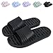 Shower Sandal Slippers with Drainage Holes Quick Drying Bathroom Slippers Gym Slippers Soft Sole Open Toe House Slippers for Men and Women,Black 40.41 primary