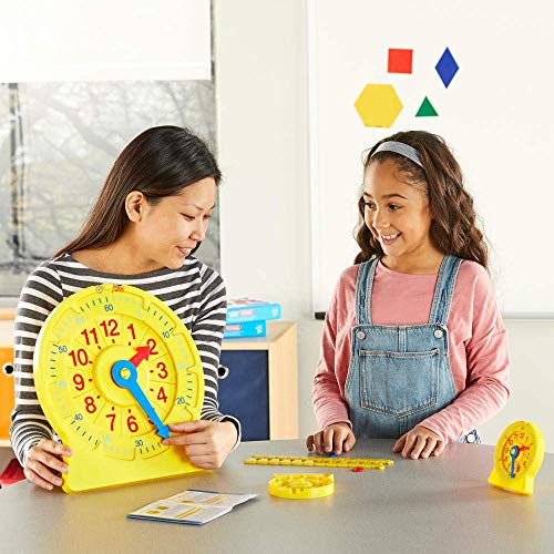 hand2mind NumberLine Clock for Demonstration, Math Manipulatives for Telling Time, Analog Clock