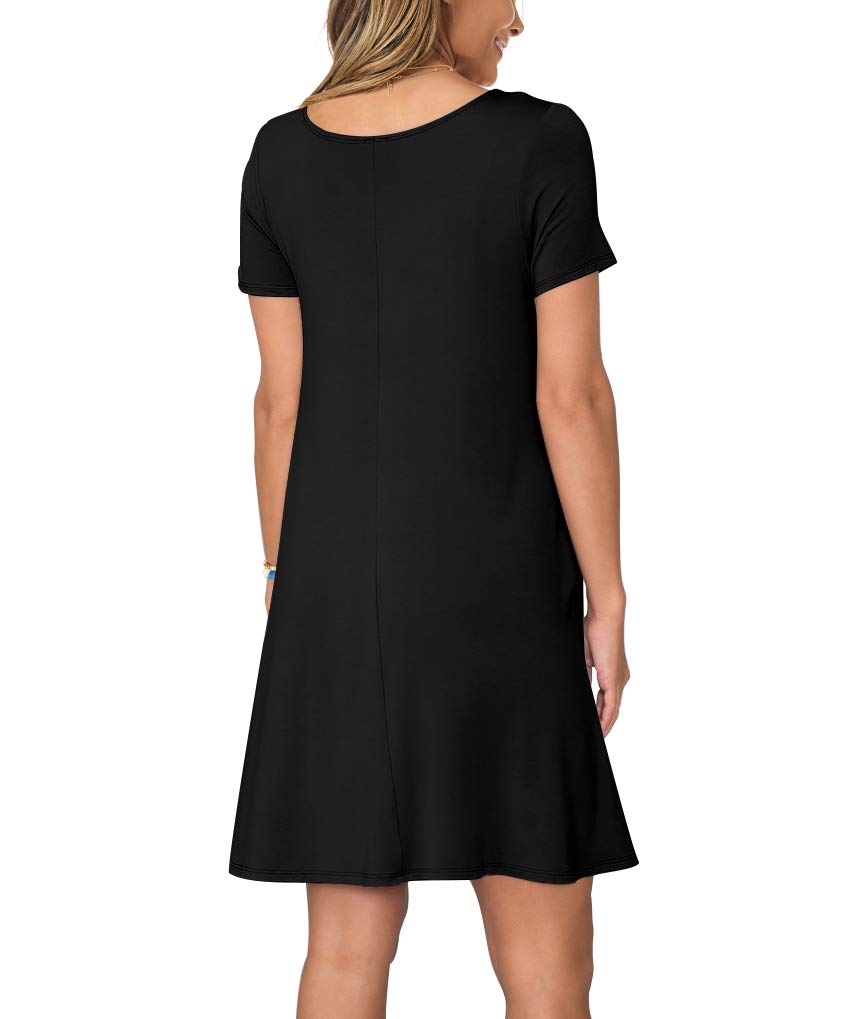 KORSIS Women's Summer Casual T Shirt Dresses Short Sleeve Swing Dress