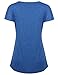 Nomorer Loose Shirts for Women, Flutter Sleeve Pleated Front Summer V Neck Blouse Blue XXL