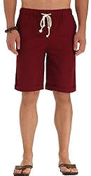 NITAGUT Men's Linen Casual Classic Fit Short