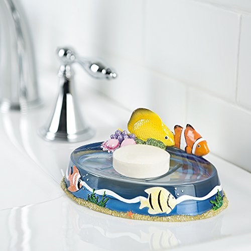 Allure Home Creations Under The Sea 4-Piece Bathroom Accessory Set- 1 Lotion Pump, 1 Toothbrush Holder, 1 Soap Dish and 1 Wastebasket