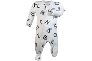 ZIPPYJAMZ Baby Sleepers, Footed Bamboo Pajamas, Front & Inseam Dual Zippers for Quick and Easy Diaper Changes