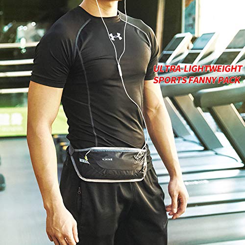 V.NINE Waist Pack for Women Men Running Belt Sport Fanny Pack for Gym Marathon Cycling (Black)